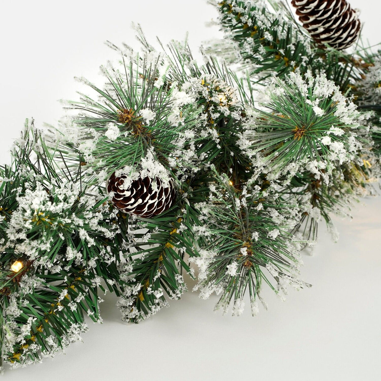 Vandans Garland 30 LED Green Frosted 100 Tips Battery Operated 180 x 20cm - XMAS GARLANDS - Beattys of Loughrea