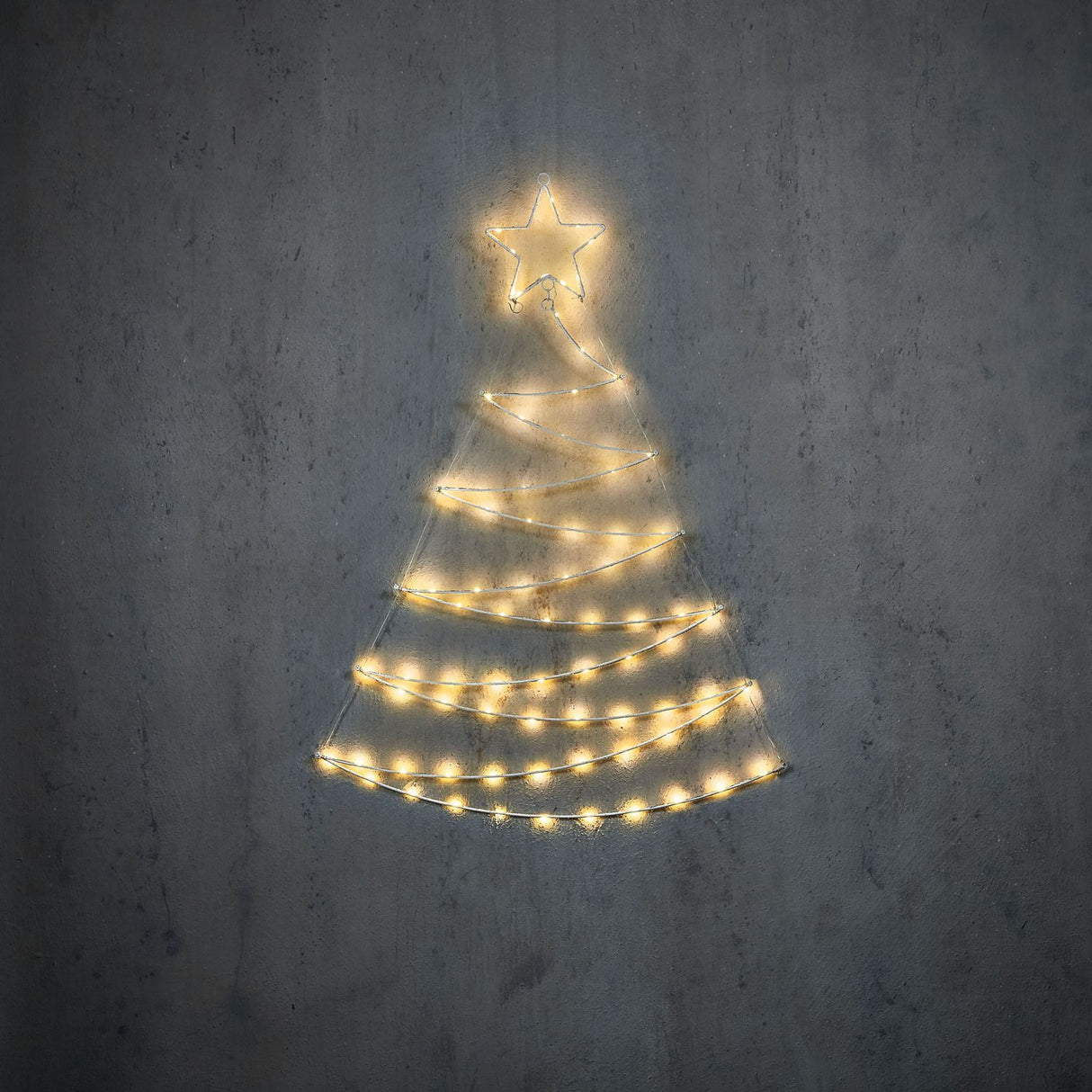 Christmas Tree Silver Classic White 80led IP44 - w78xh110cm - XMAS TREE PRELIT & POPUP - Beattys of Loughrea