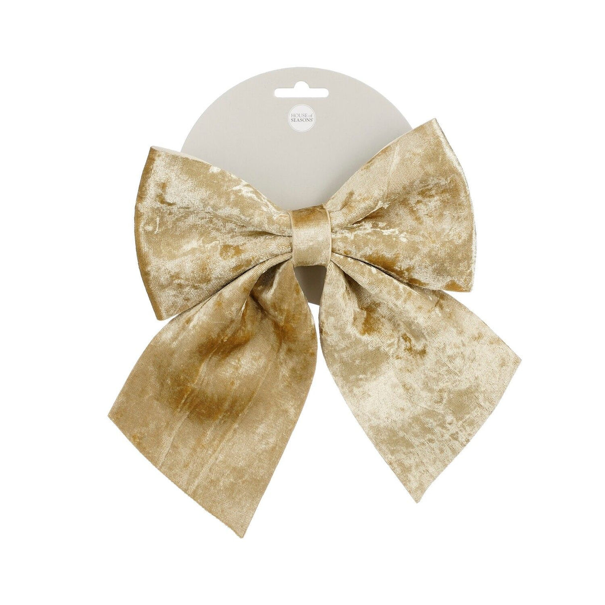 Christmas Bow Champagne 20 x 24cm - XMAS RIBBON TINSEL - Beattys of Loughrea