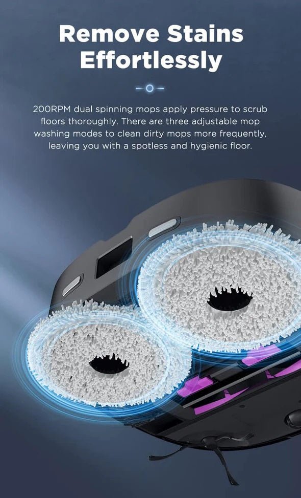 Midea V12 Robot Vacuum Cleaner and Mop Auto-Clean Station Black - ROBOT VACUUM CLEANER - Beattys of Loughrea