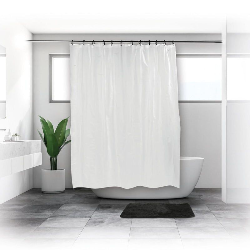 Beldray Antibac Shower Curtain White - SHOWER CURTAIN & CLIPS - Beattys of Loughrea