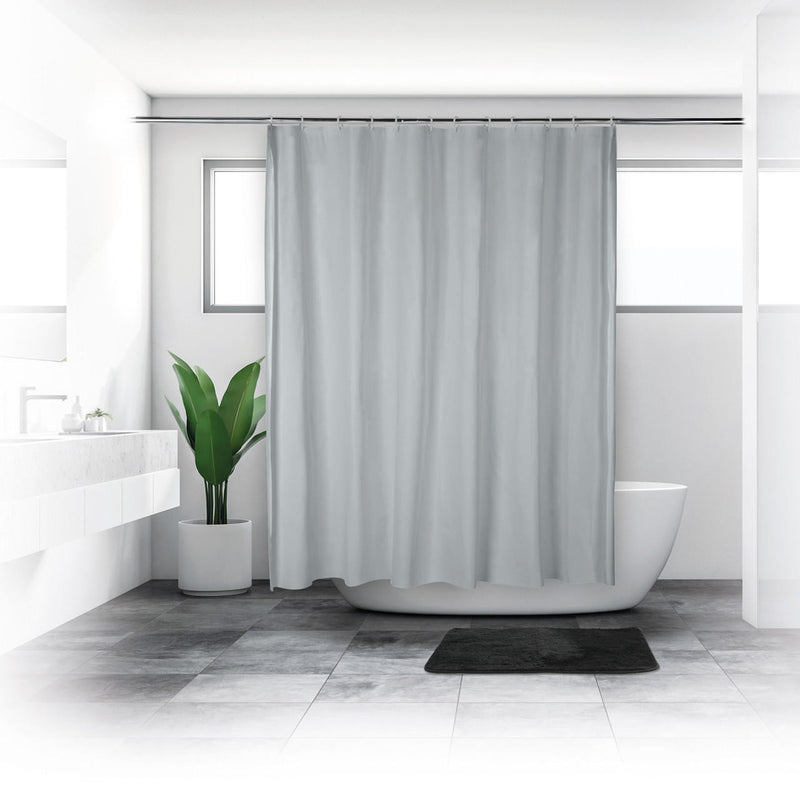 Beldray Antibac Shower Curtain Grey - SHOWER CURTAIN & CLIPS - Beattys of Loughrea
