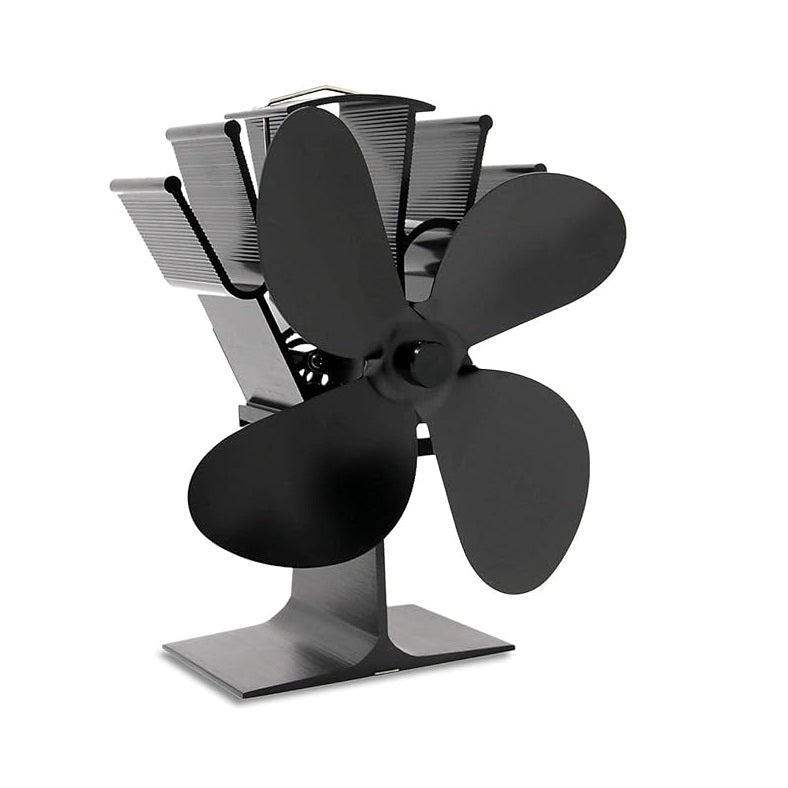 Inglenook 4 Blade All Black Metal Stove Fan
