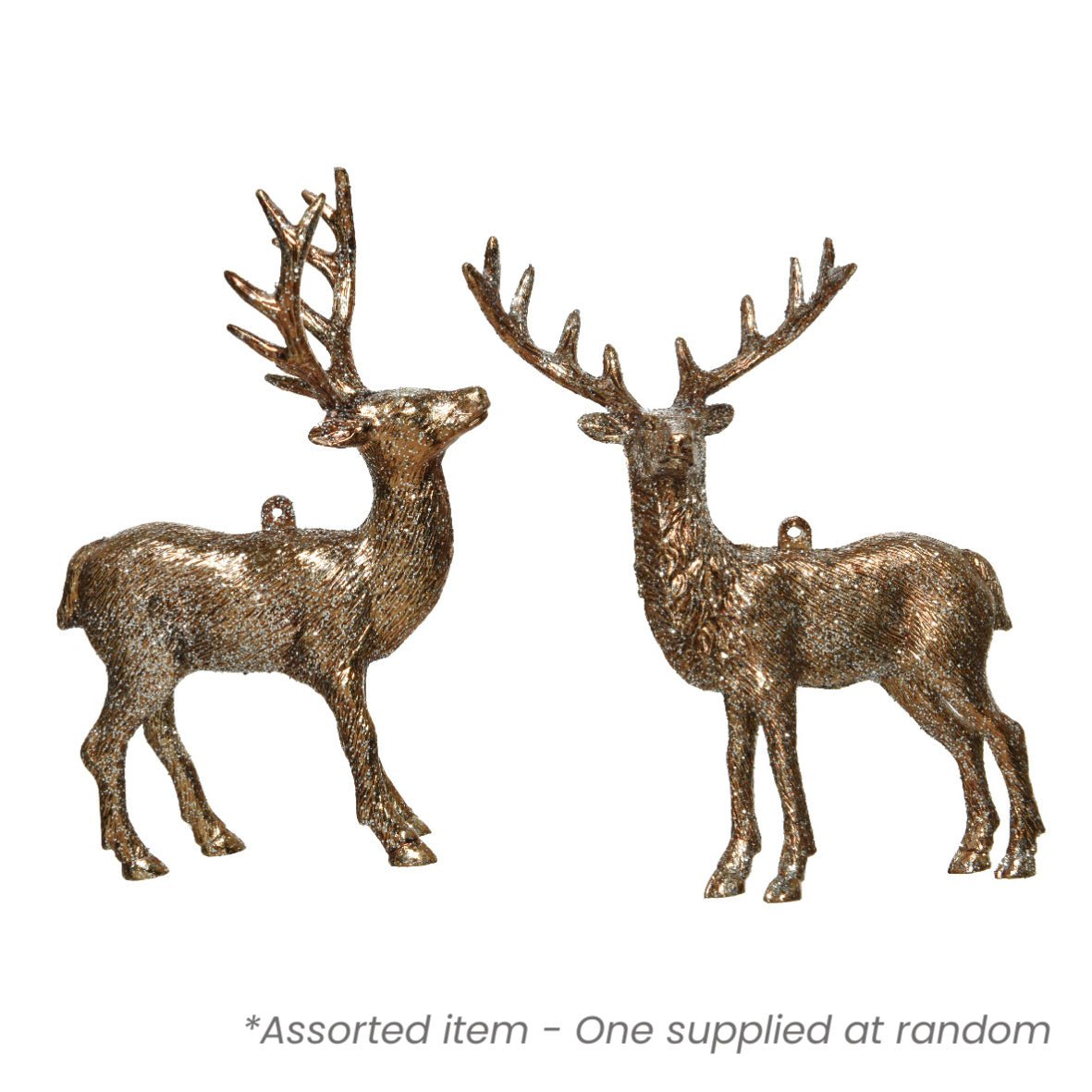 Plastic Deer 14cm Assorted - One Supplied* - XMAS DECORATIONS - Beattys of Loughrea