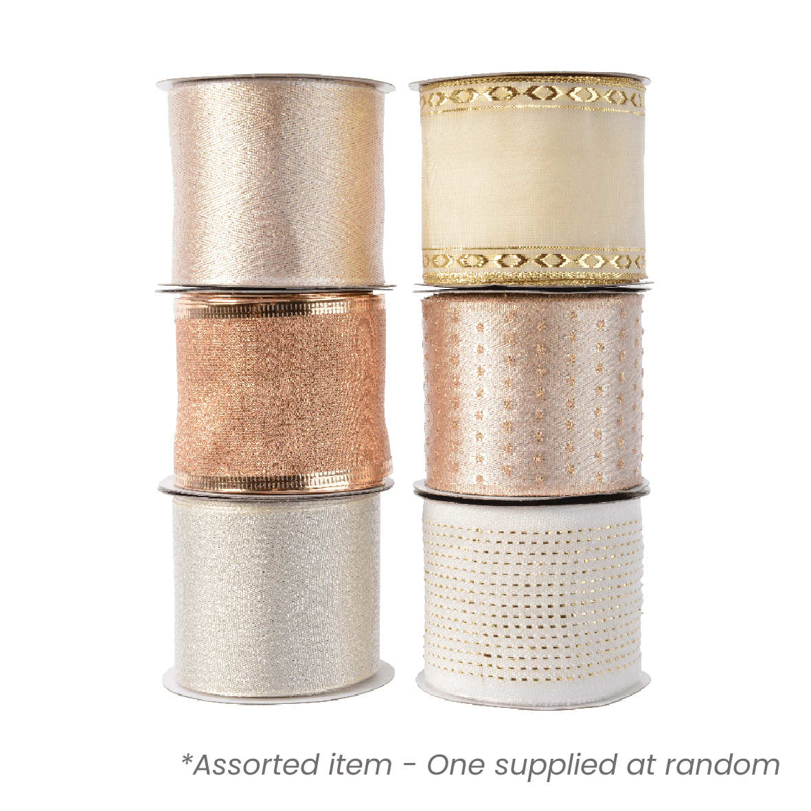 Polyester Ribbon 2.7m Assorted - One Supplied* - XMAS RIBBON TINSEL - Beattys of Loughrea