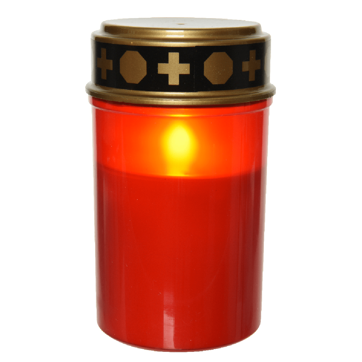 LED Grave Candle Red with Flame Effect 12.5 cm - GRAVESIDE ORNAMENTS/ PLAQUES - Beattys of Loughrea