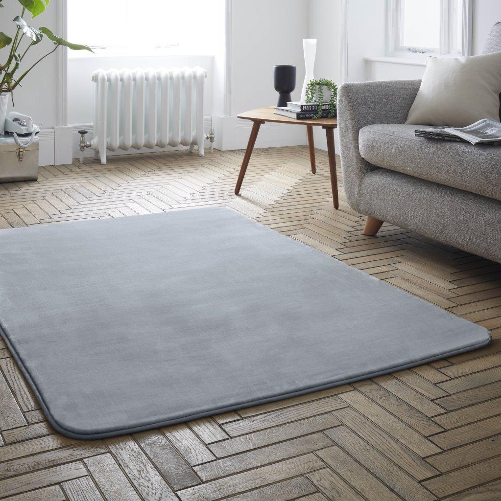 Velvet Touch Rug 120 x 170cm Silver - FLOOR/FIRESIDE RUGS - Beattys of Loughrea
