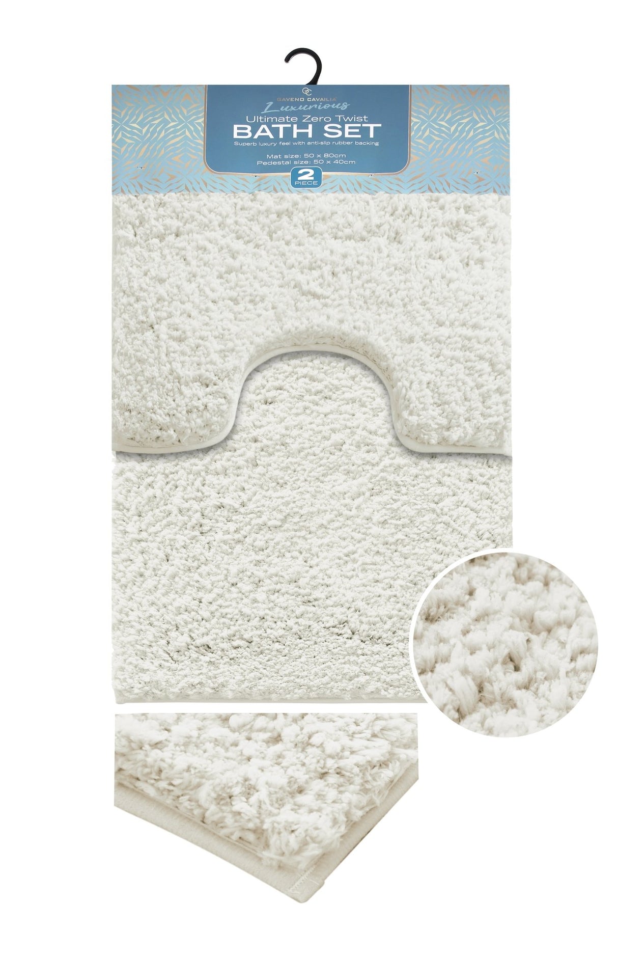 Gaveno Cavailia Ultimate Zero Twist 2pc Bath Set Cream - BATH MATS/SETS - Beattys of Loughrea
