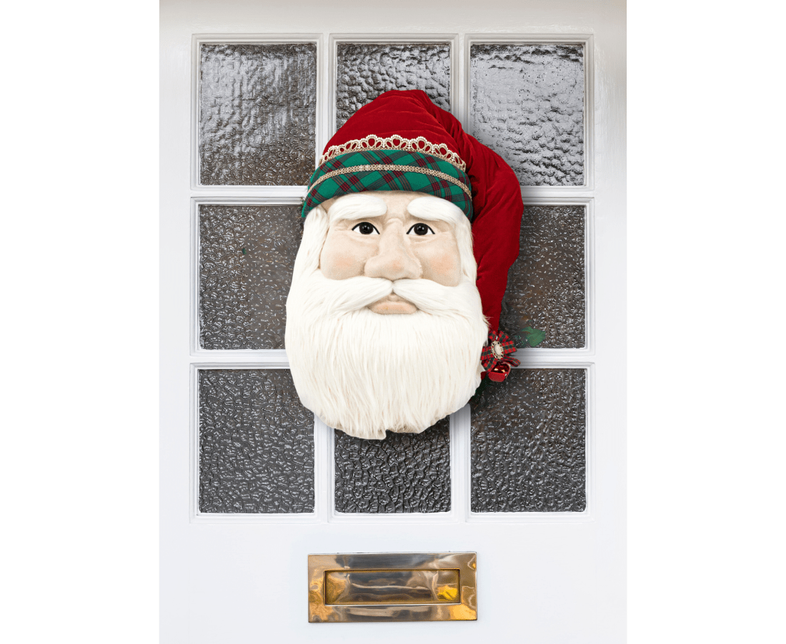 Hanging Santa with Red Velvet Hat 42x24x77cm - XMAS SOFT DECOS - Beattys of Loughrea