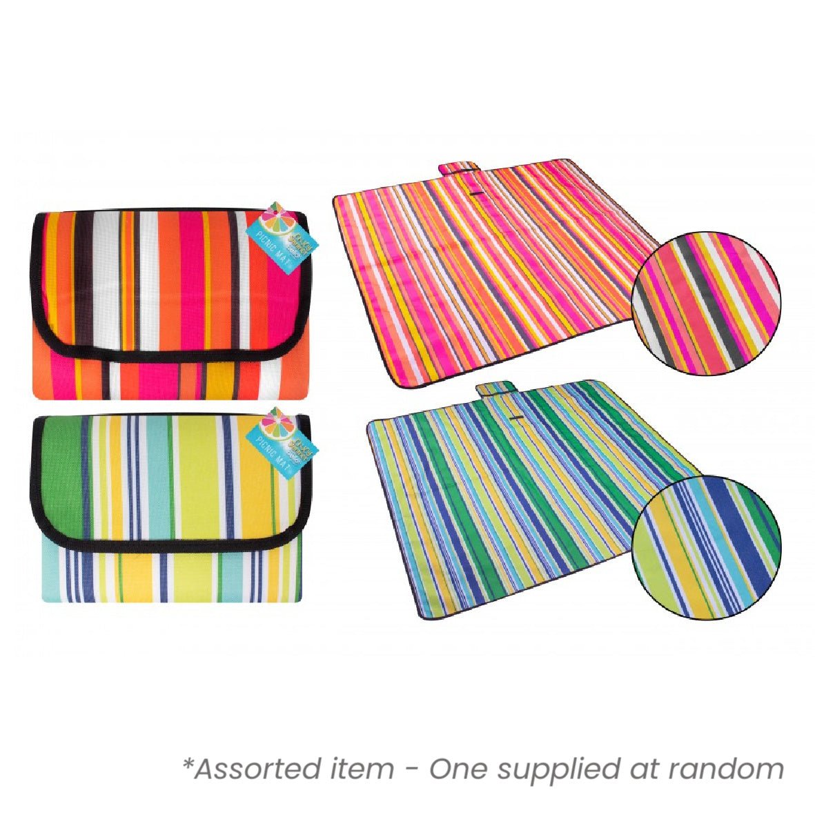 Bello Picnic Blanket 150x130cm Assorted - One Supplied* - BBQ FUEL BBQ TOOLS, ACCESSORIES , TENT PEGS - Beattys of Loughrea