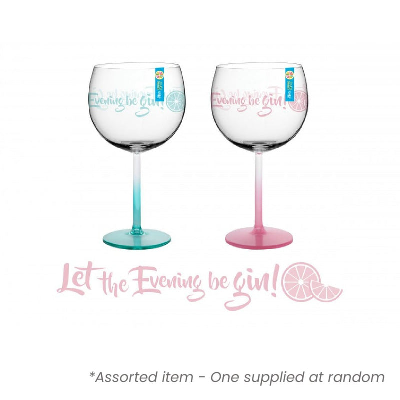 Bello Printed Plastic Gin Glass 600ml Assorted - One Supplied* - DRINKING GLASSES - Beattys of Loughrea