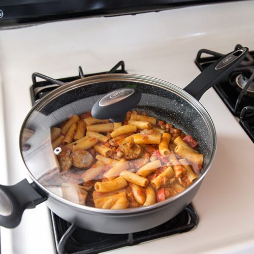 Zyliss Cook Ultimate Non-Stick Sauté Pan with Glass Lid 28cm - COOKWARE - S/STEEL - Beattys of Loughrea