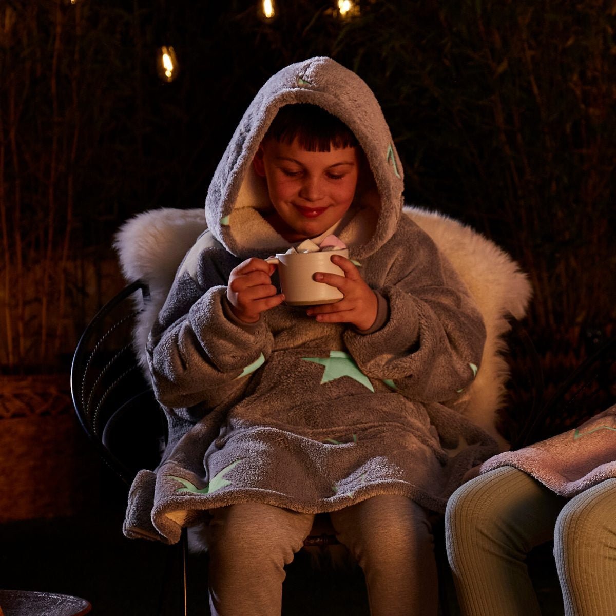 Silentnight Glow In The Dark Oversized Kids Hoodie Denim - CHILDRENS CLOTHES/HATS/SCARF GLOVES - Beattys of Loughrea