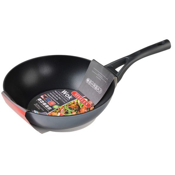 Steelex 28cm Non-Stick Wok w/Induction - FRYPAN/WOK/SKILLET - Beattys of Loughrea