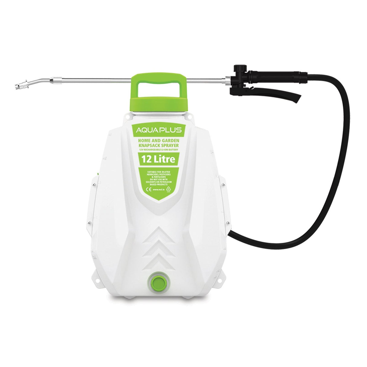 AquaPlus 12v Rechargeable Knapsack Sprayer 12Lt with Lithium Battery