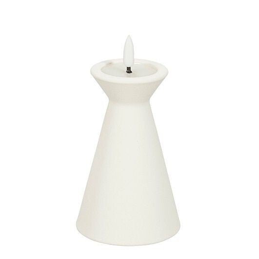 White Battery Operated LED Candle with Timer h12,5xd8cm - BATTERY LED CANDLES - Beattys of Loughrea