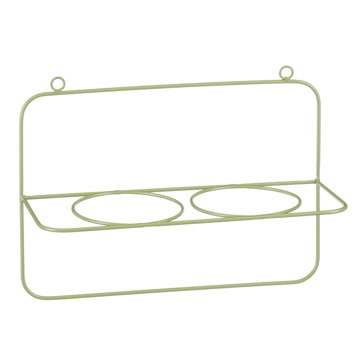 Mica Decorations Midas Iron 2 Pot Holder Green 36 x 14 x 27cm