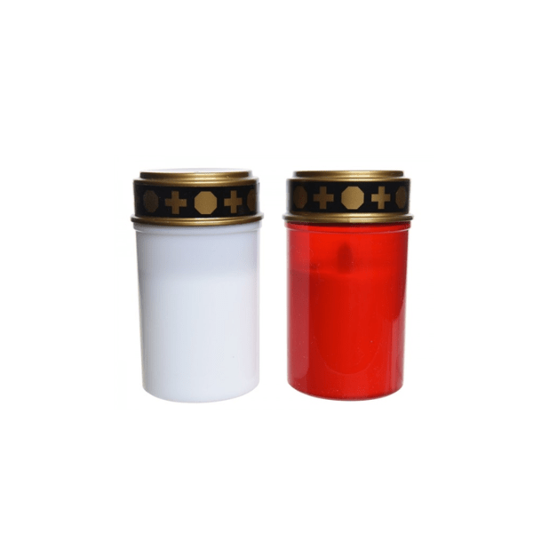 LED Grave Candle with Flame Effect – 4.6 × 3.8 cm Red Or White - GRAVESIDE ORNAMENTS/ PLAQUES - Beattys of Loughrea