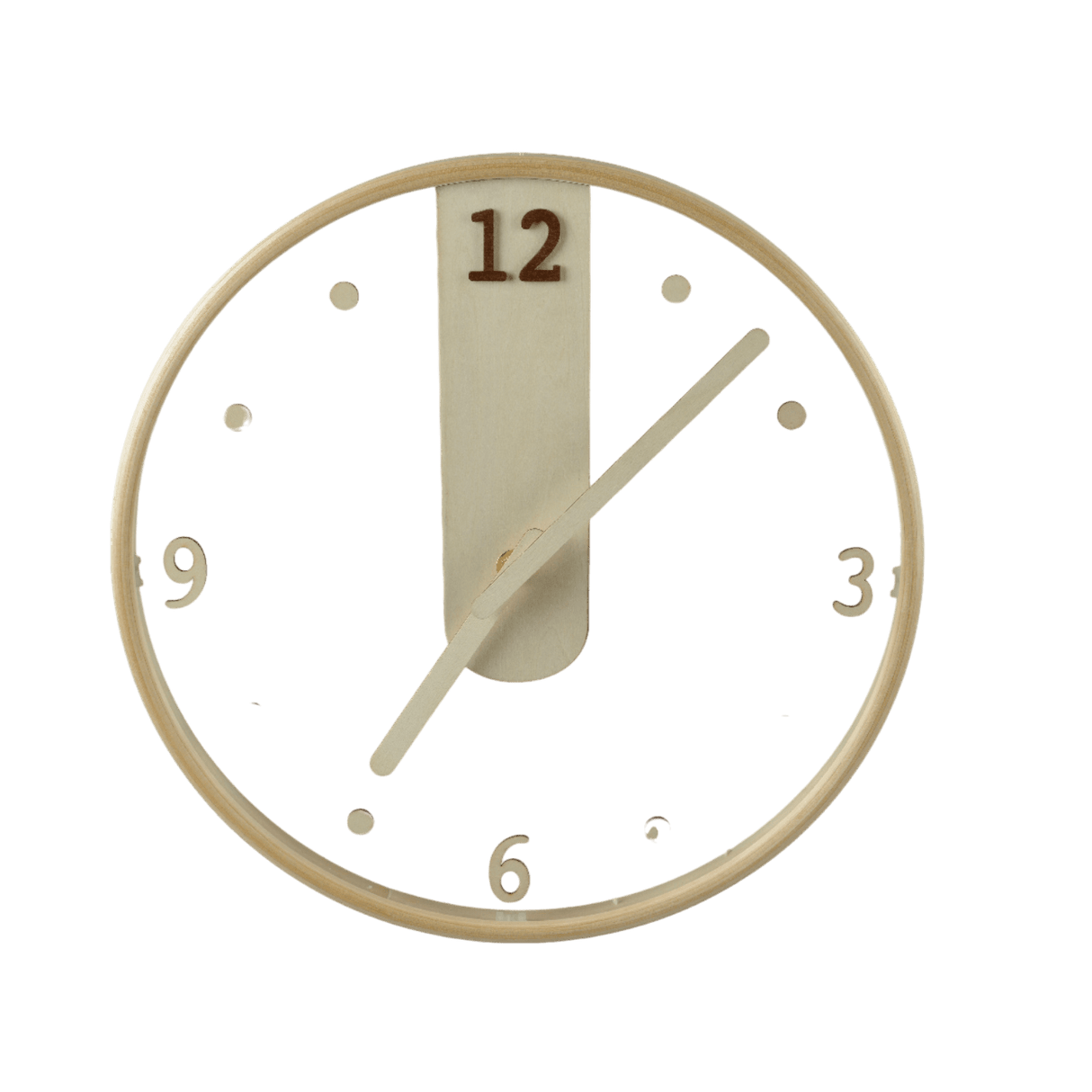 Decoris Light Wood Transparent Wall Clock – 30cm - CLOCKS - Beattys of Loughrea