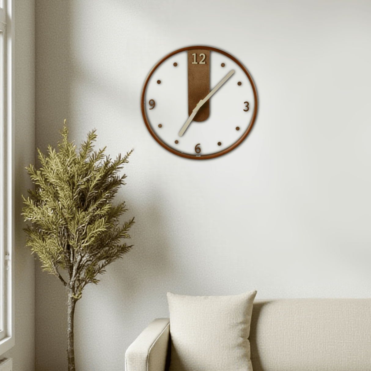 Decoris Dark Wood Transparent Wall Clock – 30cm - CLOCKS - Beattys of Loughrea