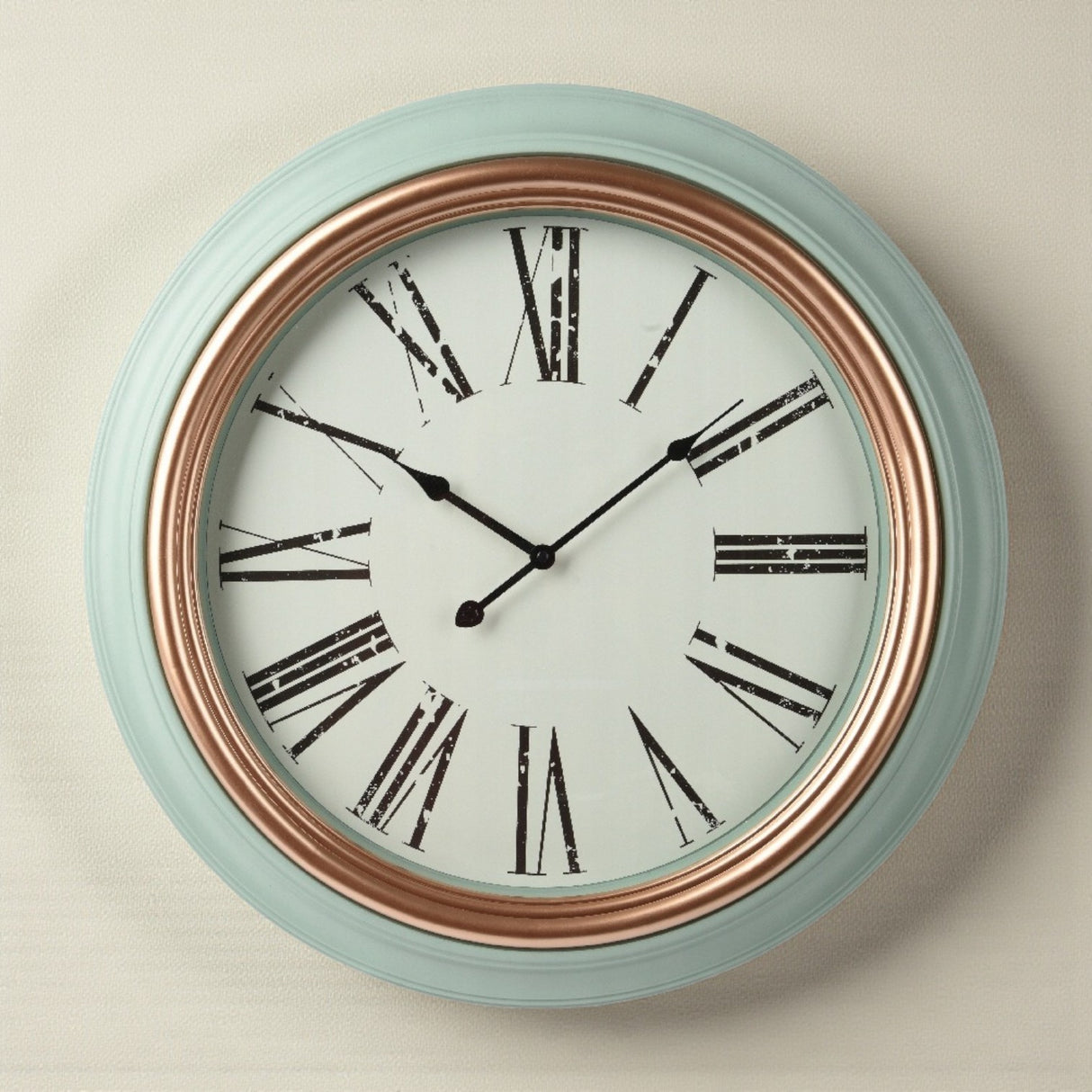 Decoris Large Mint Green Round Wall Clock – 60cm - CLOCKS - Beattys of Loughrea