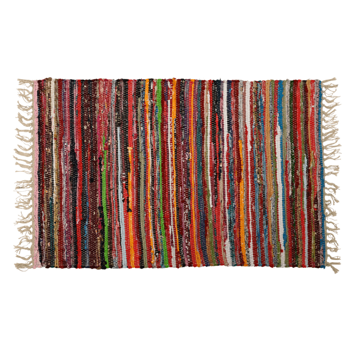 Cotton Multi - Coloured Rag Rug 60 x 90cm - FLOOR/FIRESIDE RUGS - Beattys of Loughrea
