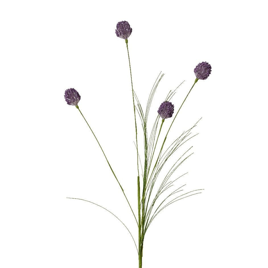 Ball Flowers on Stem Spray Purple - FLOWERS - PAPER/PLASTIC - Beattys of Loughrea