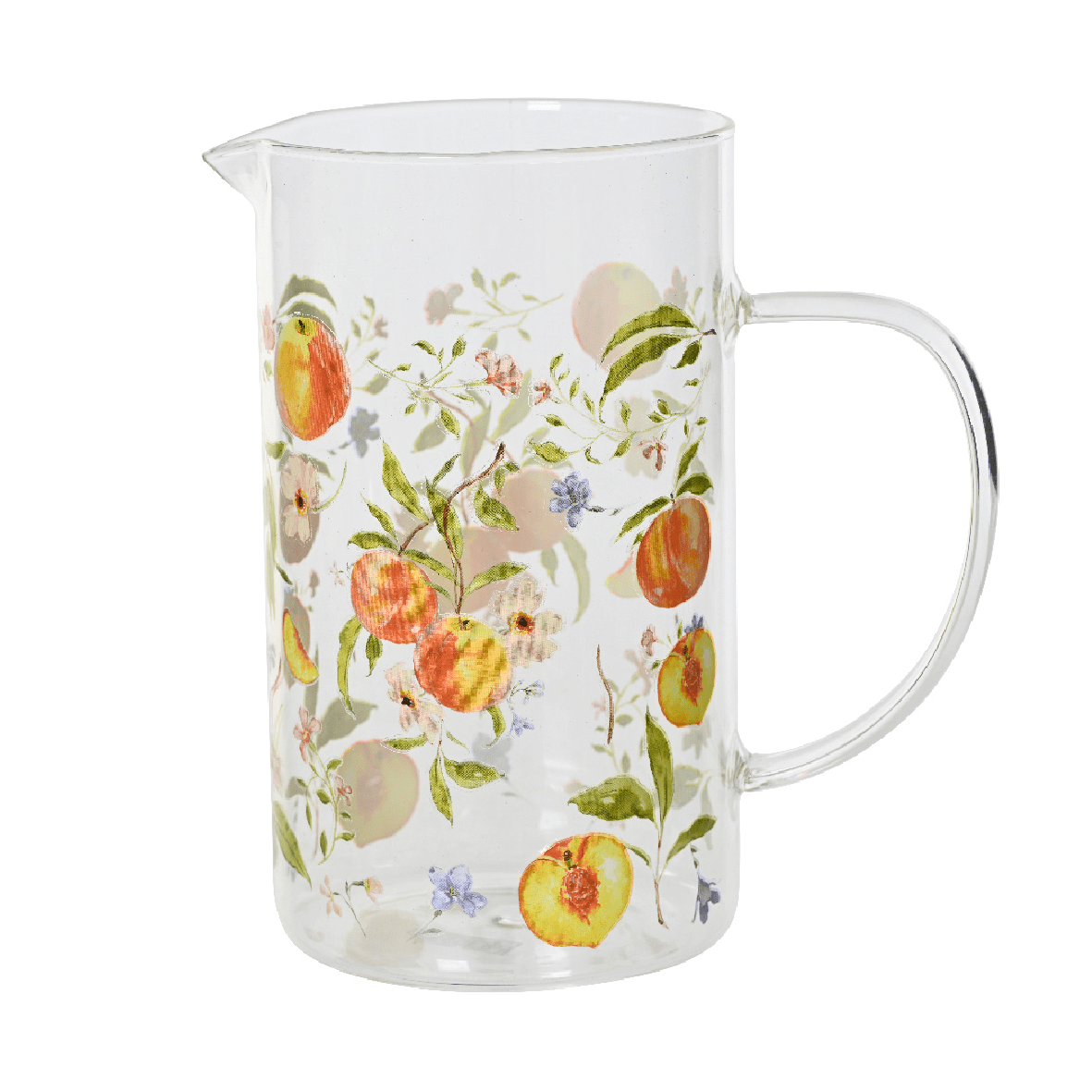 Glass Peach Design Jug - FLOWERPOT/VASE/JUG 1 - Beattys of Loughrea