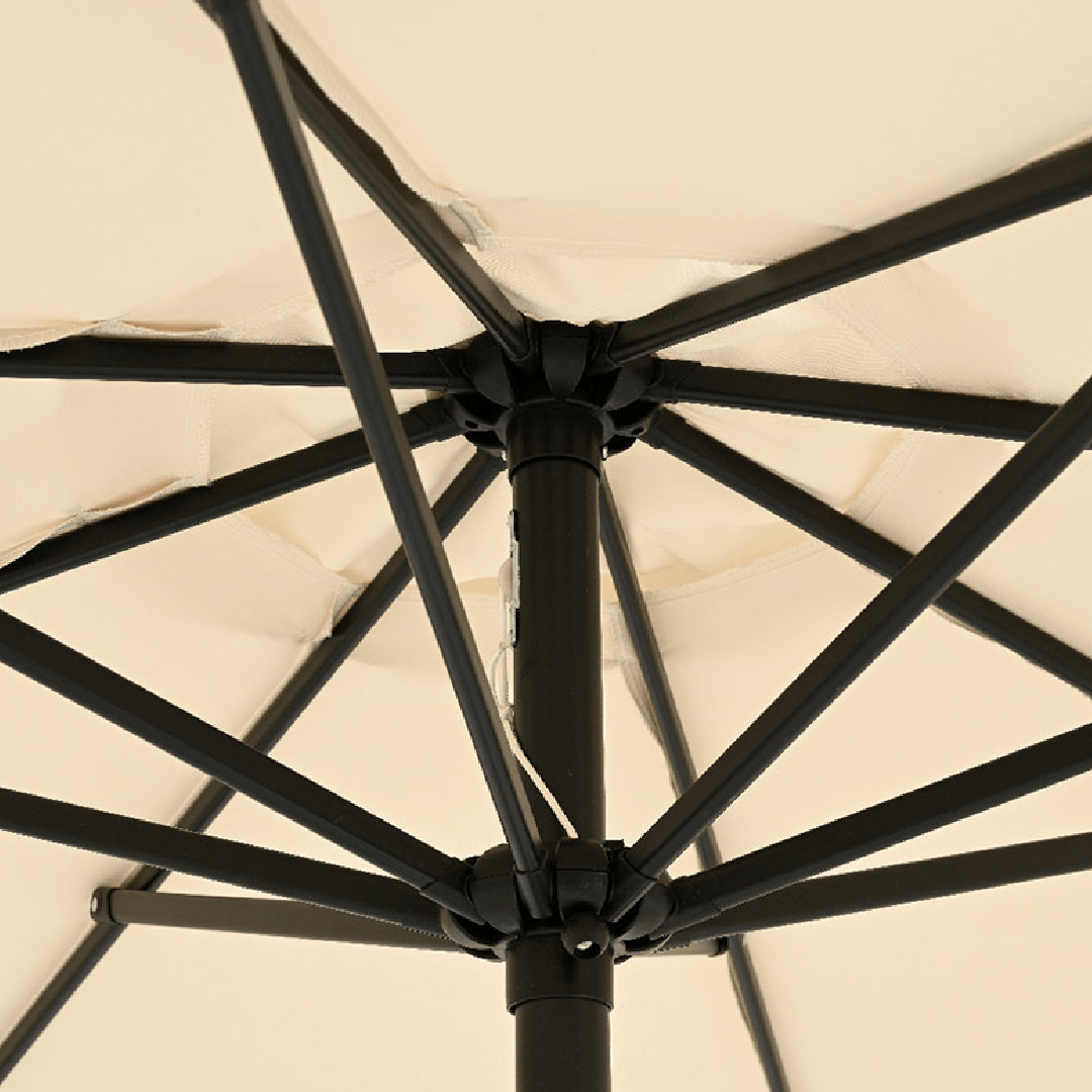 Round 2.7m Scalloped Garden Umbrella Parasol Off White - PARASOLS - Beattys of Loughrea