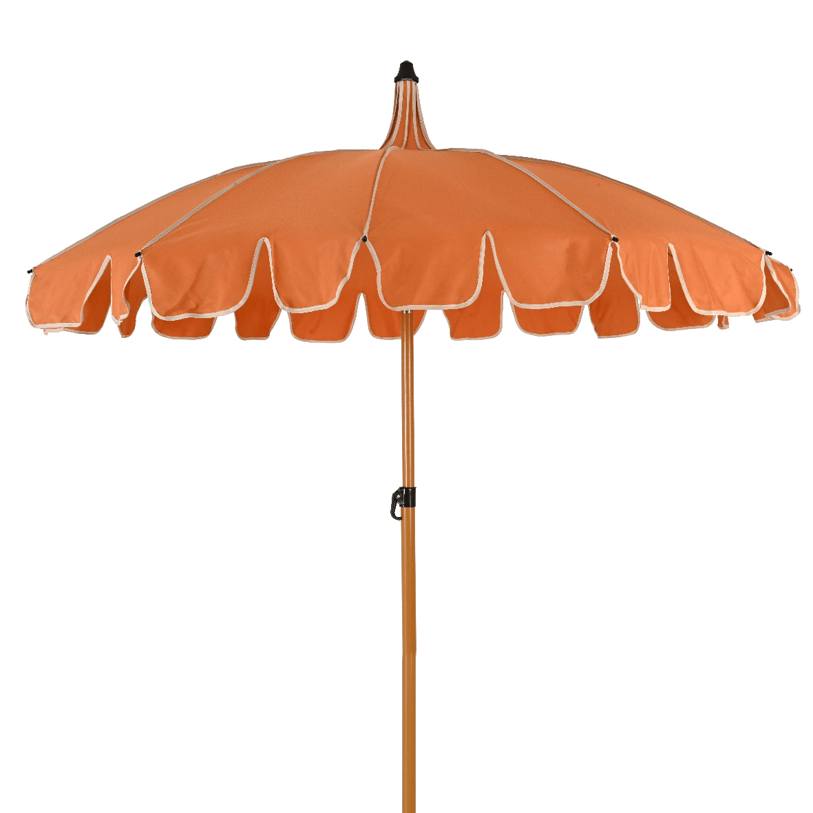 Two Tone Luxury Scalloped Parasol Coral 2m - PARASOLS - Beattys of Loughrea