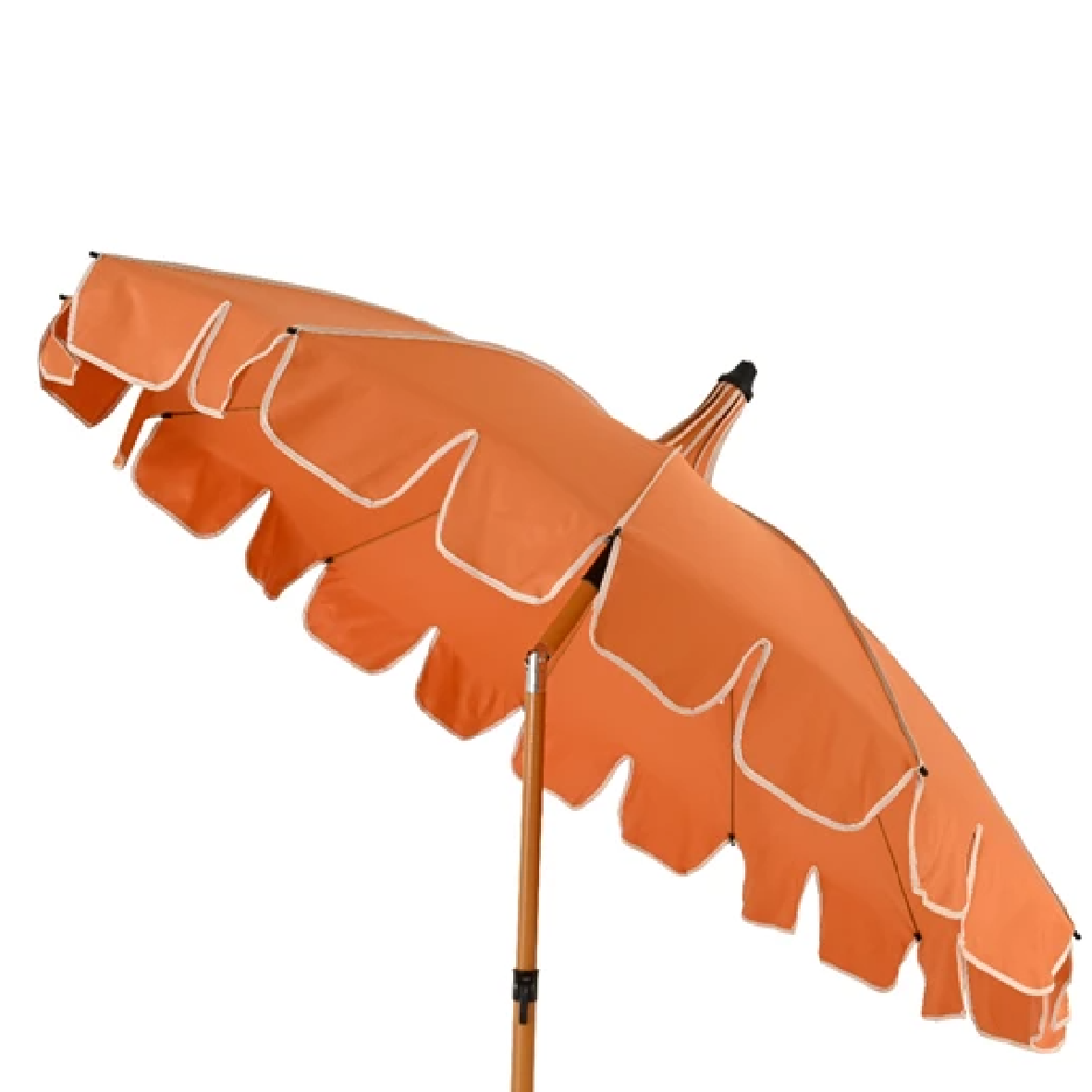 Two Tone Luxury Scalloped Parasol Coral 2m - PARASOLS - Beattys of Loughrea