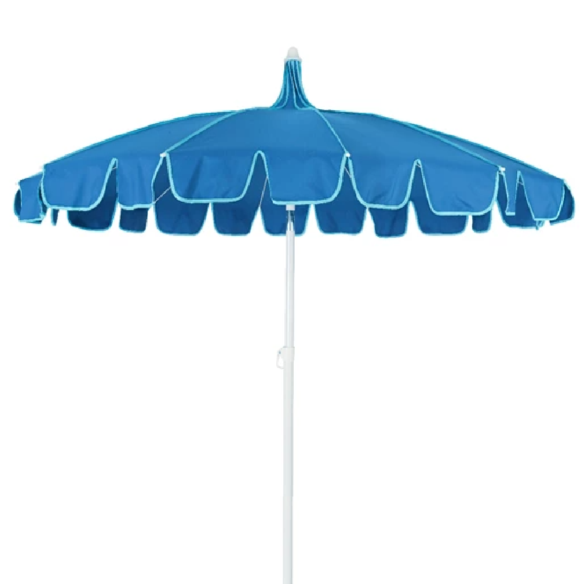 Two Tone Luxury Scalloped Parasol Blue 2m - PARASOLS - Beattys of Loughrea
