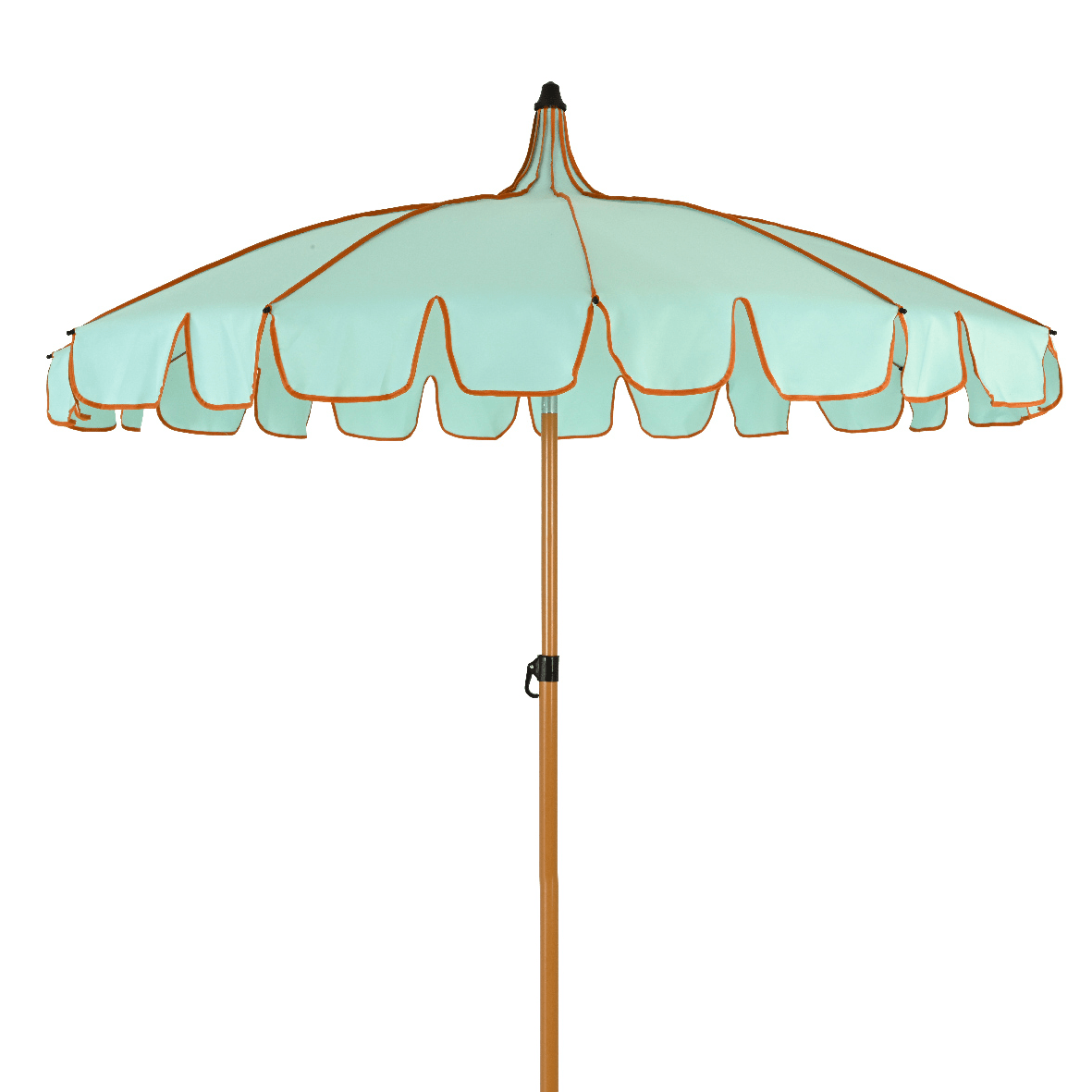 Two Tone Luxury Scalloped Parasol Aqua 2m - PARASOLS - Beattys of Loughrea