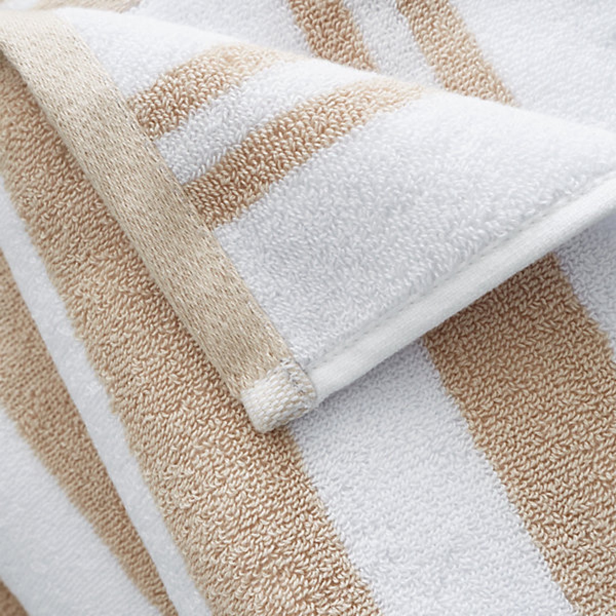 Bianca Fine Linens Reversible Stripe Cotton Jacquard Bath Sheet Natural - TOWELS FACECLOTHS - Beattys of Loughrea
