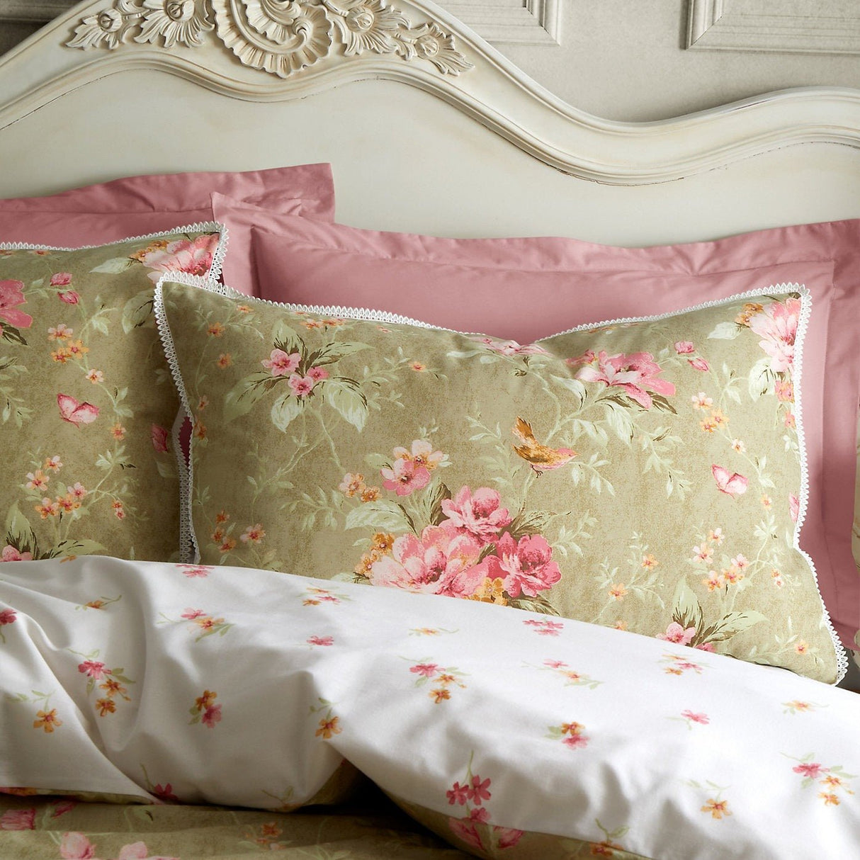 Bridgerton by Catherine Lansfield – Penelope Floral Reversible Duvet Set Double - DUVET COVERS - Beattys of Loughrea