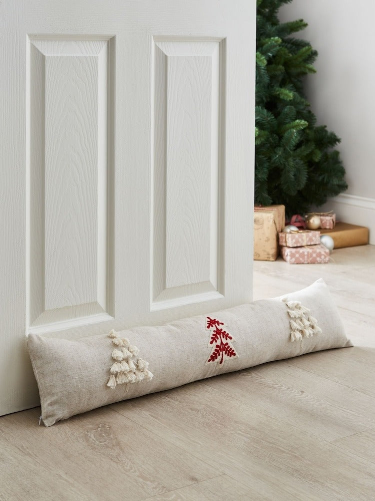 Catherine Lansfield Tufted Christmas Tree Door Draught Excluder – Natural