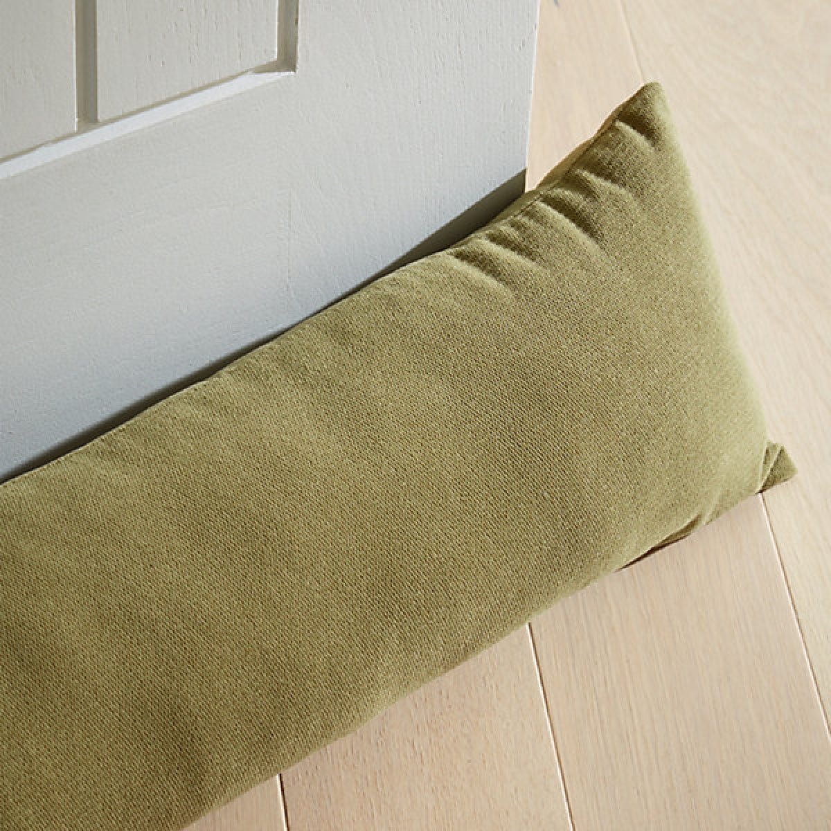 Catherine Lansfield Wilson Velvet Door Draught Excluder Olive Green - CUSHIONS/COVERS - Beattys of Loughrea