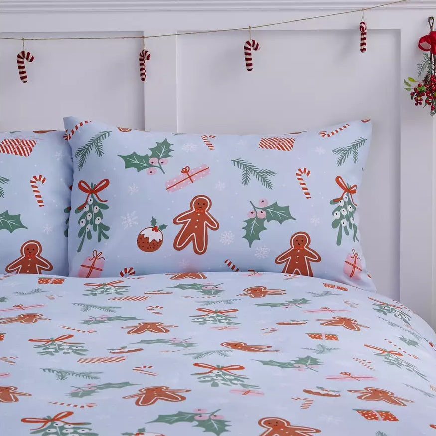 Catherine Lansfield Christmas Gingerbread Duvet Cover Set Double