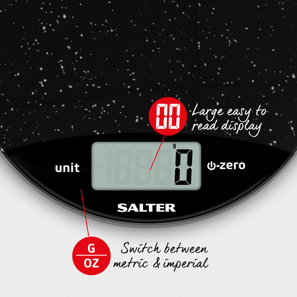 Salter Marble Digital Kitchen Scale - Black - KITCHEN SCALES - Beattys of Loughrea