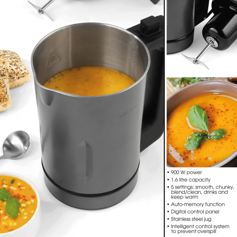 Salter 1.6L Digital Soup Maker - Gunmetal - LIQUIDISERS - Beattys of Loughrea