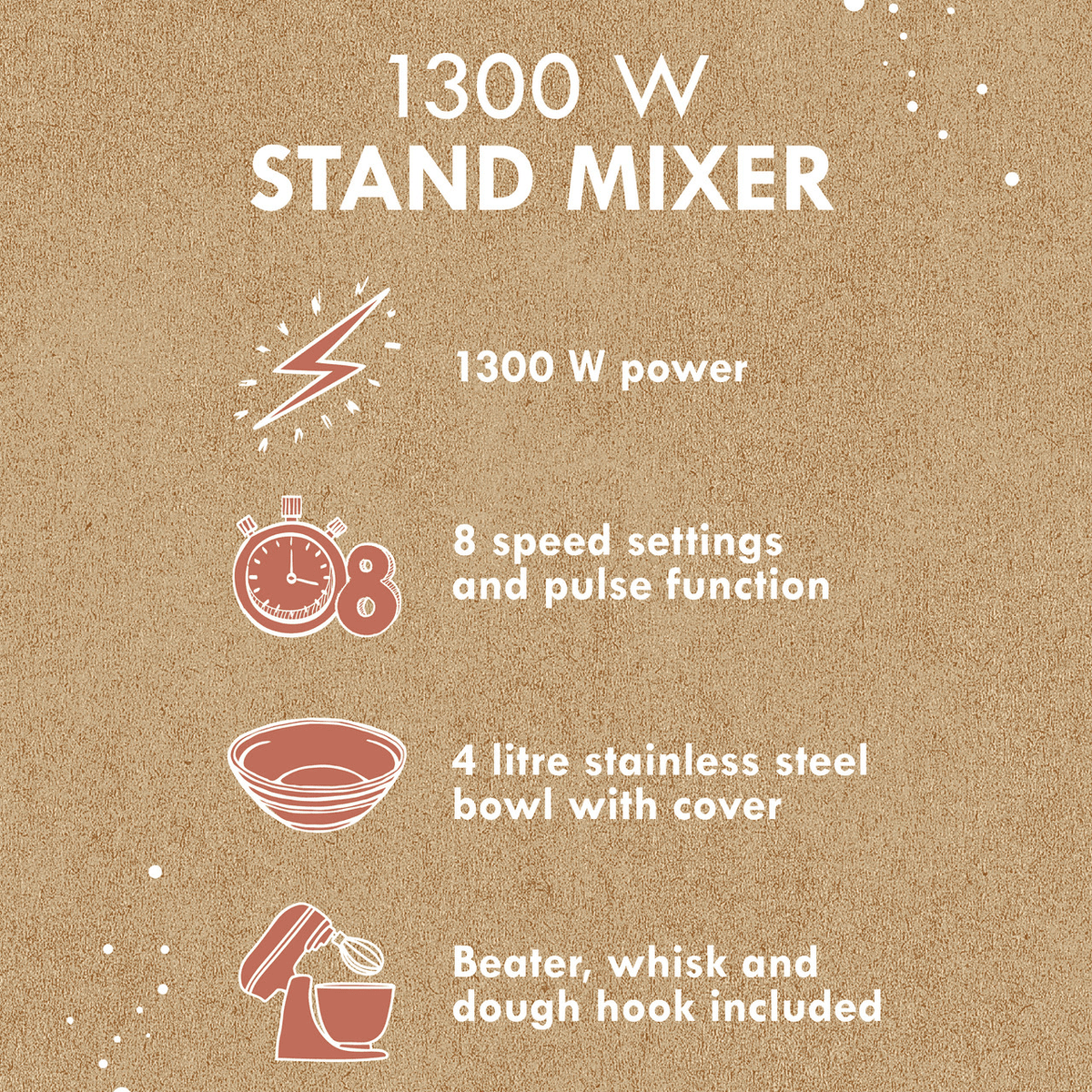 Progress Go Bake Stand Mixer, 1300W 4L, Teal