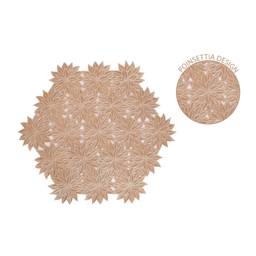 Harvey & Mason 2pk Gold Poinsettia Placemats - TABLEMATS/COASTERS - Beattys of Loughrea