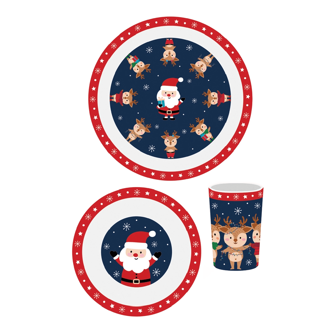 Santa & Friends Children's 3pc Christmas Dinner Set - Beattys of Loughrea | www.beattys.ie