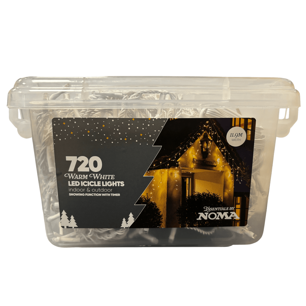 Noma 720 Warm White LED Icicle Lights - XMAS LIGHTS LED - Beattys of Loughrea