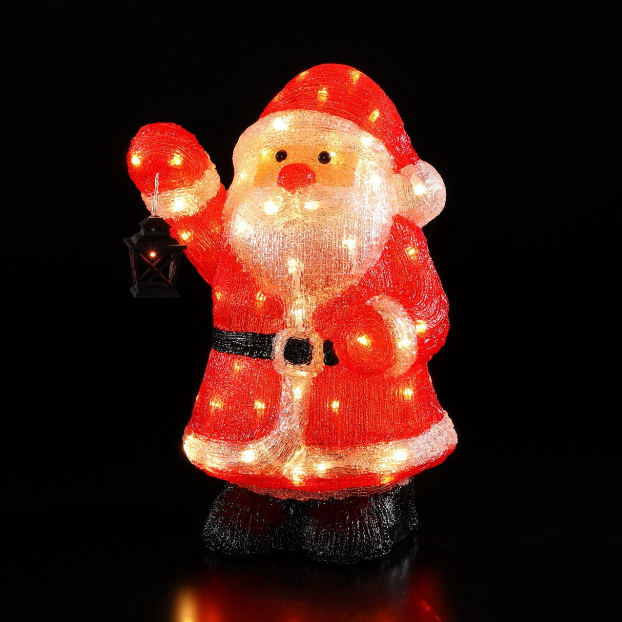 Noma 45cm Acrylic Santa With Flickering Lantern - XMAS LIGHTED OUTDOOR DECOS - Beattys of Loughrea