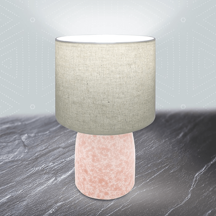 Ceramic Table Lamp With Shade Pink - TABLE/BEDSIDE LAMPS - Beattys of Loughrea