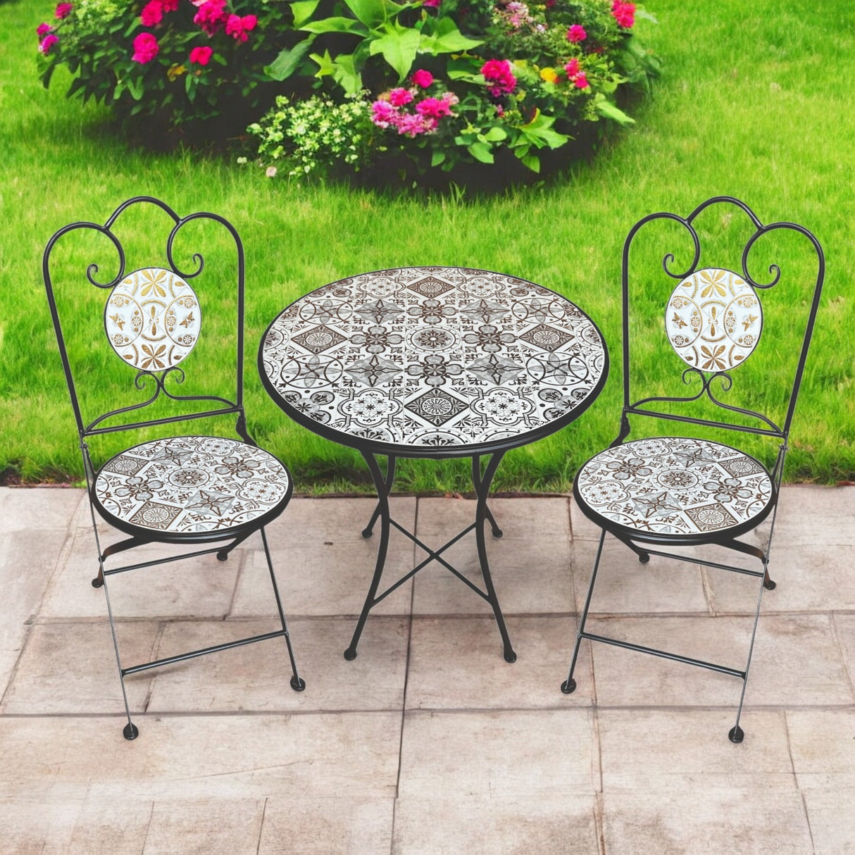 Vienna Two Seater Metal Framework Bistro Set - BISTRO SET 2 PERSON - Beattys of Loughrea