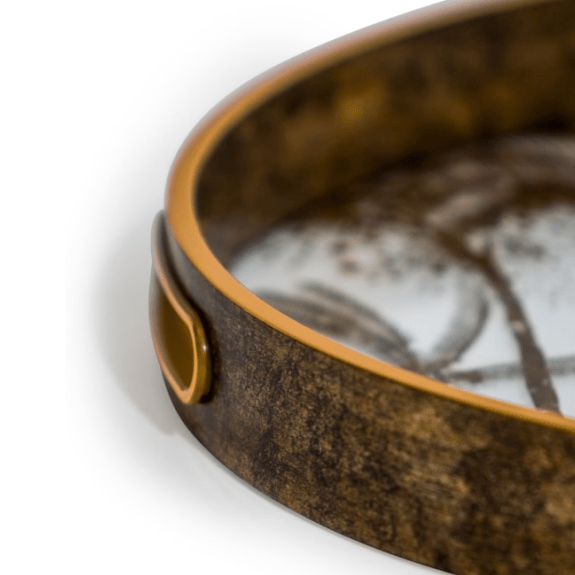 Set of 2 Dark Gold Palm Tree Serving Trays - CAST IRON KITCHENWARE - Beattys of Loughrea