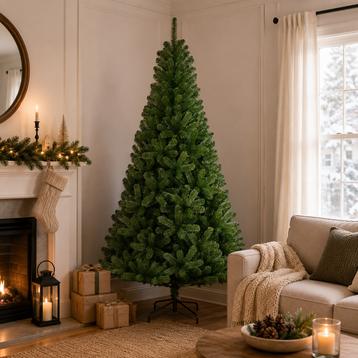 Sapin de Noël artificiel Charlton avec 805 pointes, 215 cm (7 pieds)