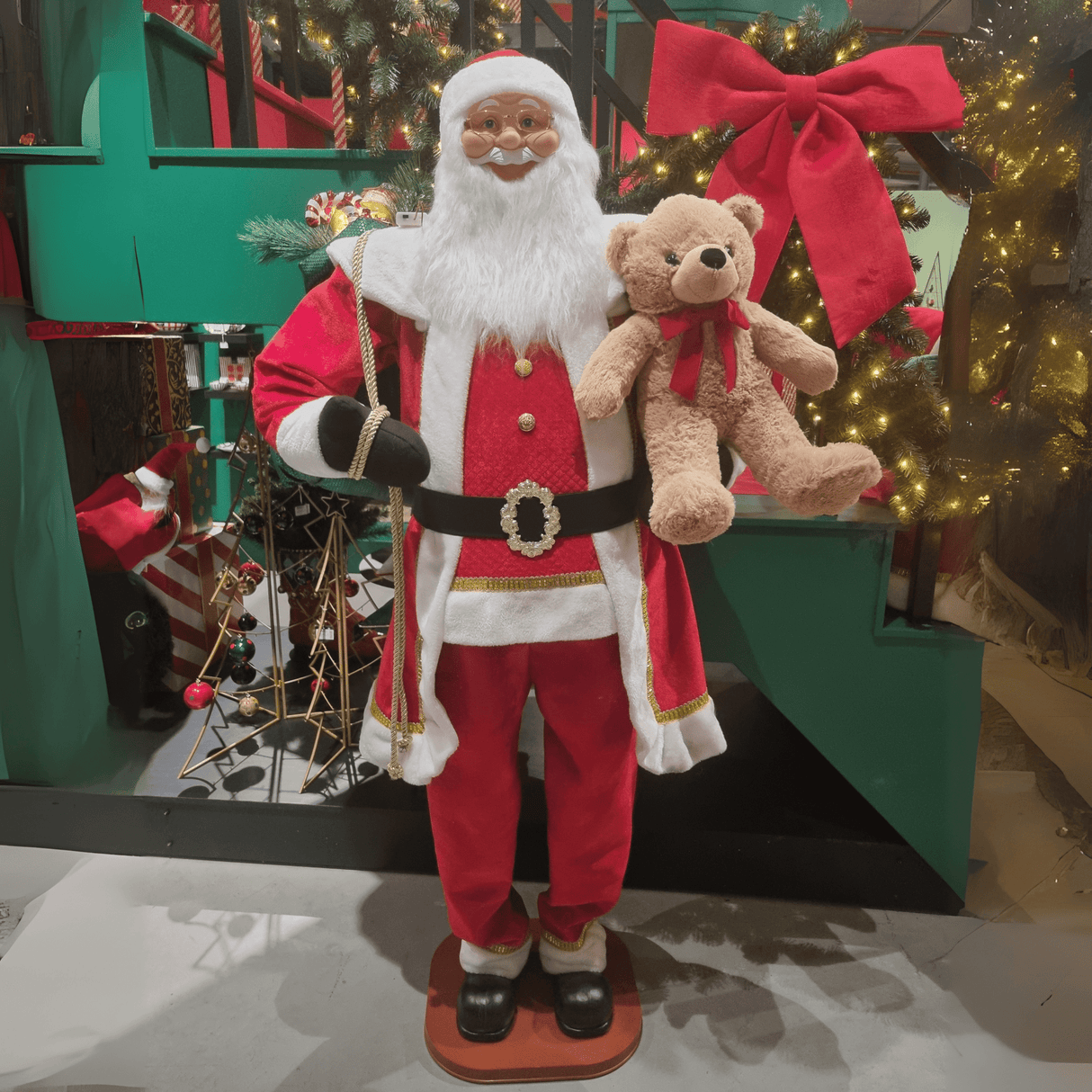 6ft Red Santa with Music and LED 180cm - XMAS ROOM DECORATION LARGE AND LIGHT UP - Beattys of Loughrea